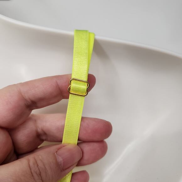 NWT Windsor Neon Yellow c7 Black Lace Thong Bodysuit Women's XL - Picture 6 of 9